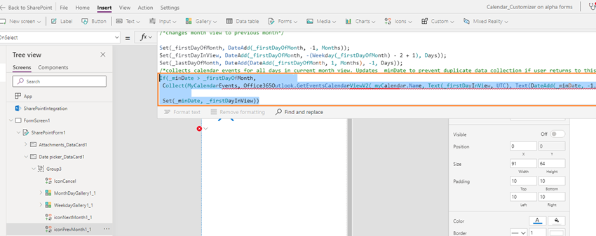 Create a custom date picker in SharePoint List forms using Power Apps